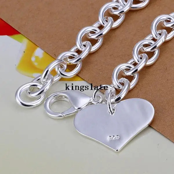 Список высокого качества Серебряный цвет красивый браслет в форме сердца для женщин H278 ювелирные изделия подарок на день Святого Валентина