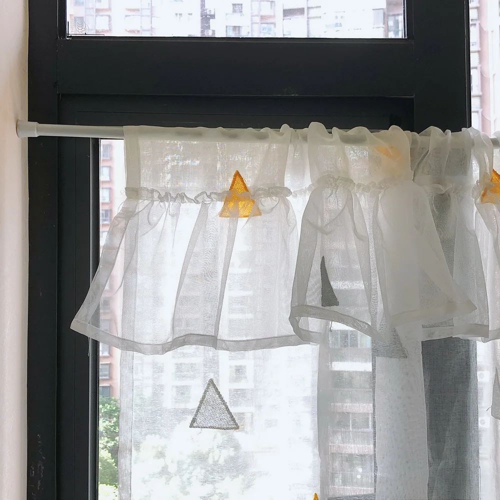 Tiyana белые кружевные короткие шторы для кухни для гостиной, окна, двери, занавески, Декор, сетка от комаров ZT136Y