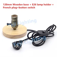 Винтажная лампа Эдисона в стиле ретро держатель деревянное основание E26 E27 розетка с французская вилка переключатель потолочный свтодиодная лампа