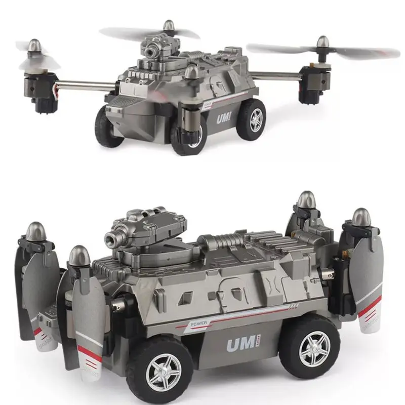 1 комплект FY330 2 в 1 воздушный и наземный режим 0.2MP 720P wifi FPV военный вертолет Дрон Танк автомобиль игрушки 2,4G 4CH RC Квадрокоптер - Цвет: GY
