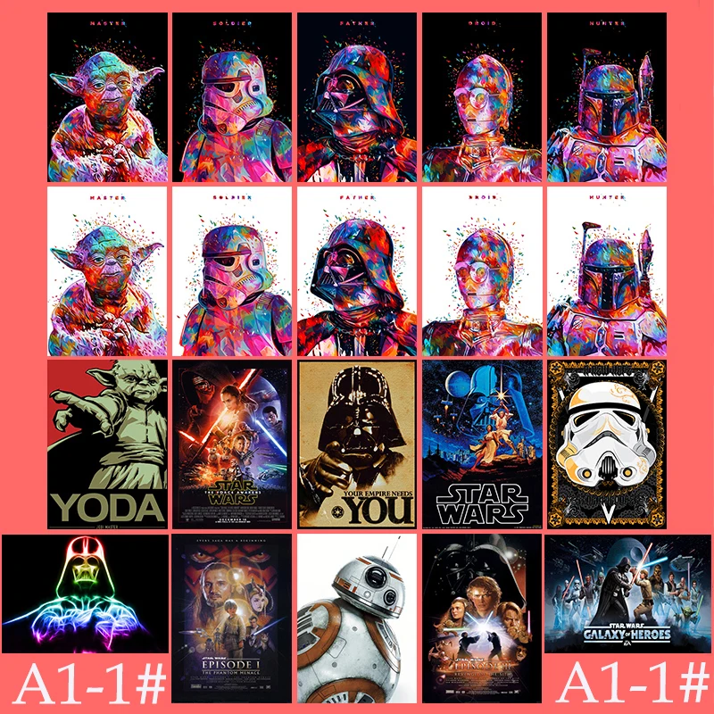 

A1-1# Star Wars 20/pcs PVC Series Sticker Home Decor Fridge Styling Wall Travel Suitcase Kids Toys Graffiti Stickers