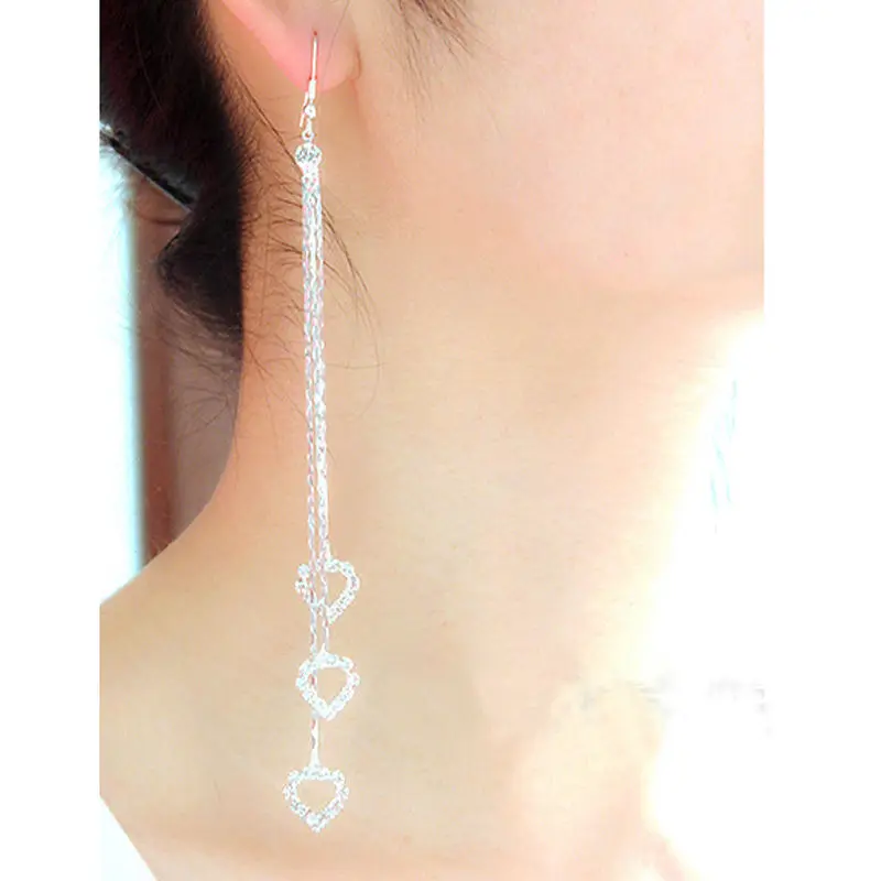 

1 pair Women's Fashion Long Tassels Rhinestone Hook Dangle Linear Earrings Many Styles fine jewelry hot