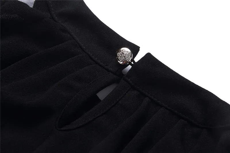 fashion pearls beading chiffon loose dress-7