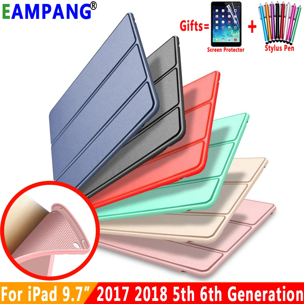 Чехол для Apple iPad 9 7 2017 2018 5-го 6-го поколения A1822 A1893 A1954 умный кожаный мягкий