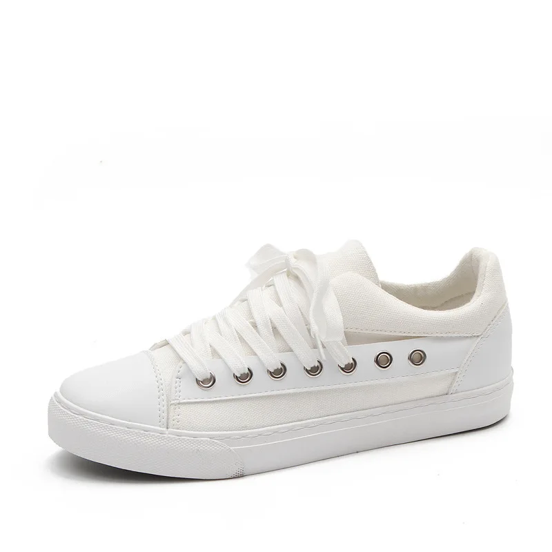 flat white canvas shoes