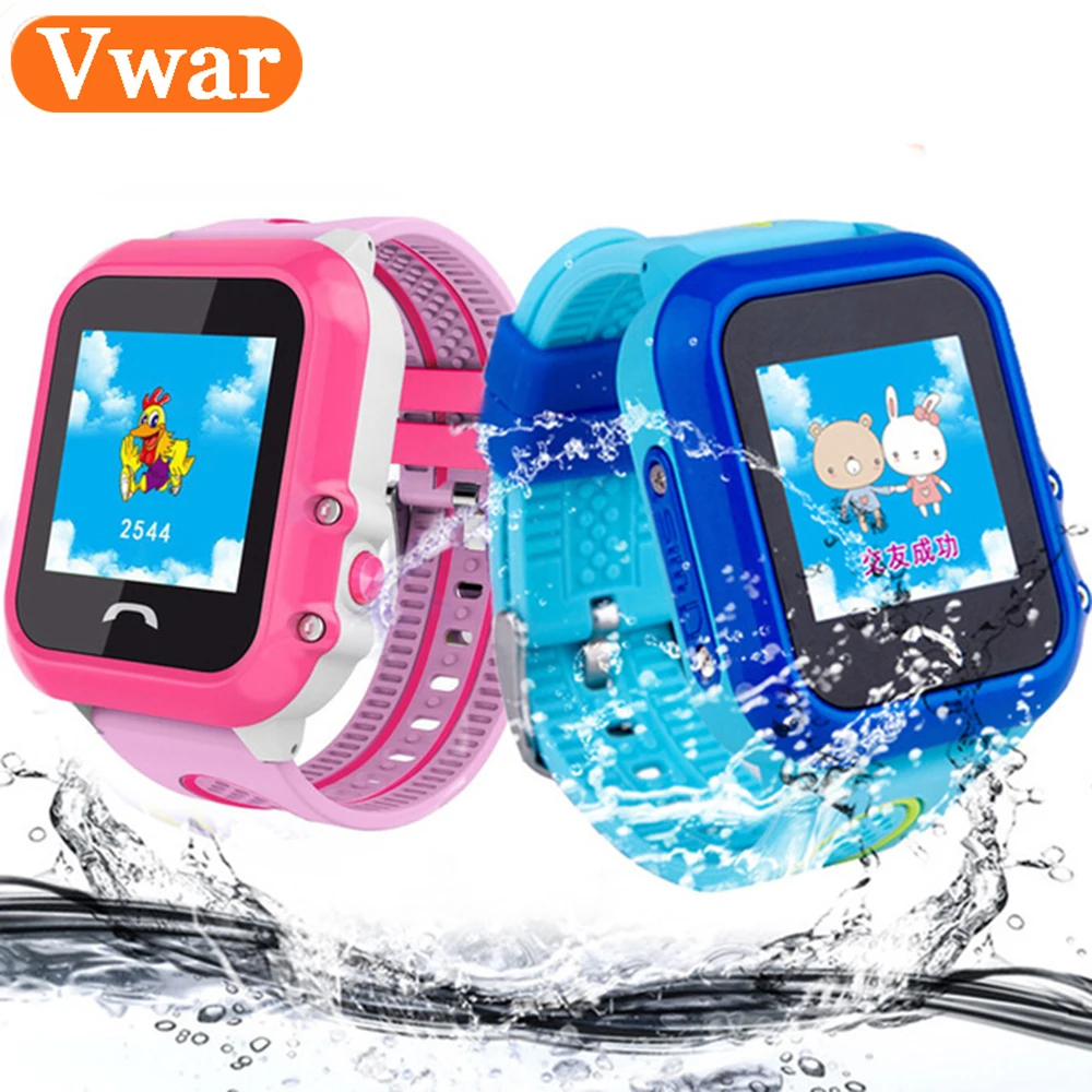 2018 Vwar DF27 Kids GPS Smart Watch Swim Waterproof SOS Call Location Device Tracker Baby Safe