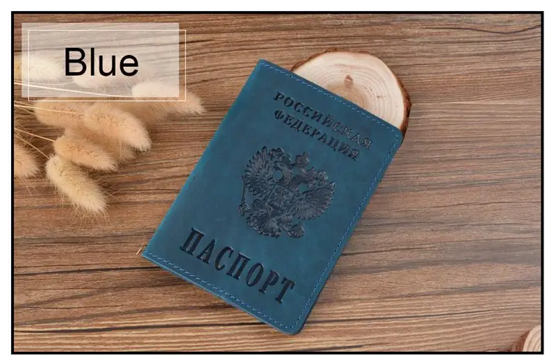 Популярный Прочный чехол для паспорта из натуральной кожи для России, Твердый чехол для паспорта, деловой мужской прочный Чехол-кошелек для путешествий для России