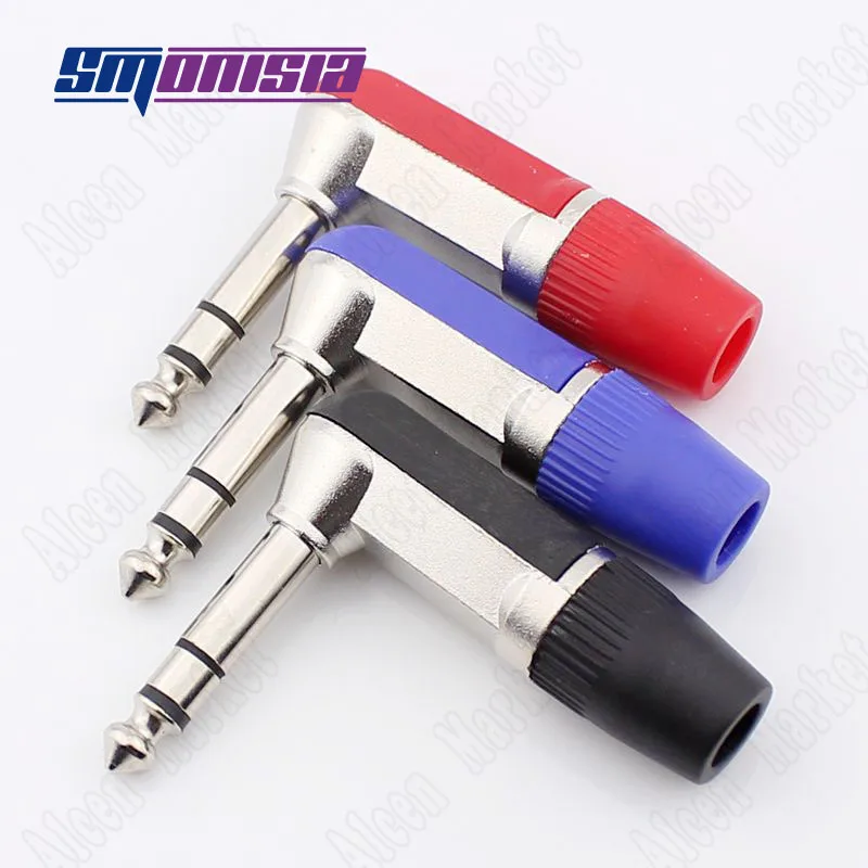 

Elbow Audio Video Plug Double Sound Channel 6.5mm Welding Connector 90 Degree Microphone Jack