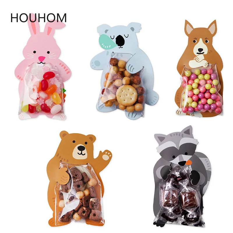 

10pcs/lot Cute Animal Bear Cake Candy Dragee Bags Cookie Bags Gift Bags Greeting Cards Wedding Birthday Party Cardboard Box