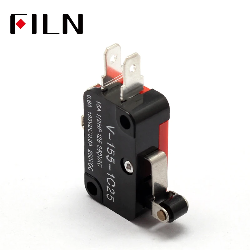 Inching switch, V-155-1C25 limit switch, short handle, roller, silver point (4)