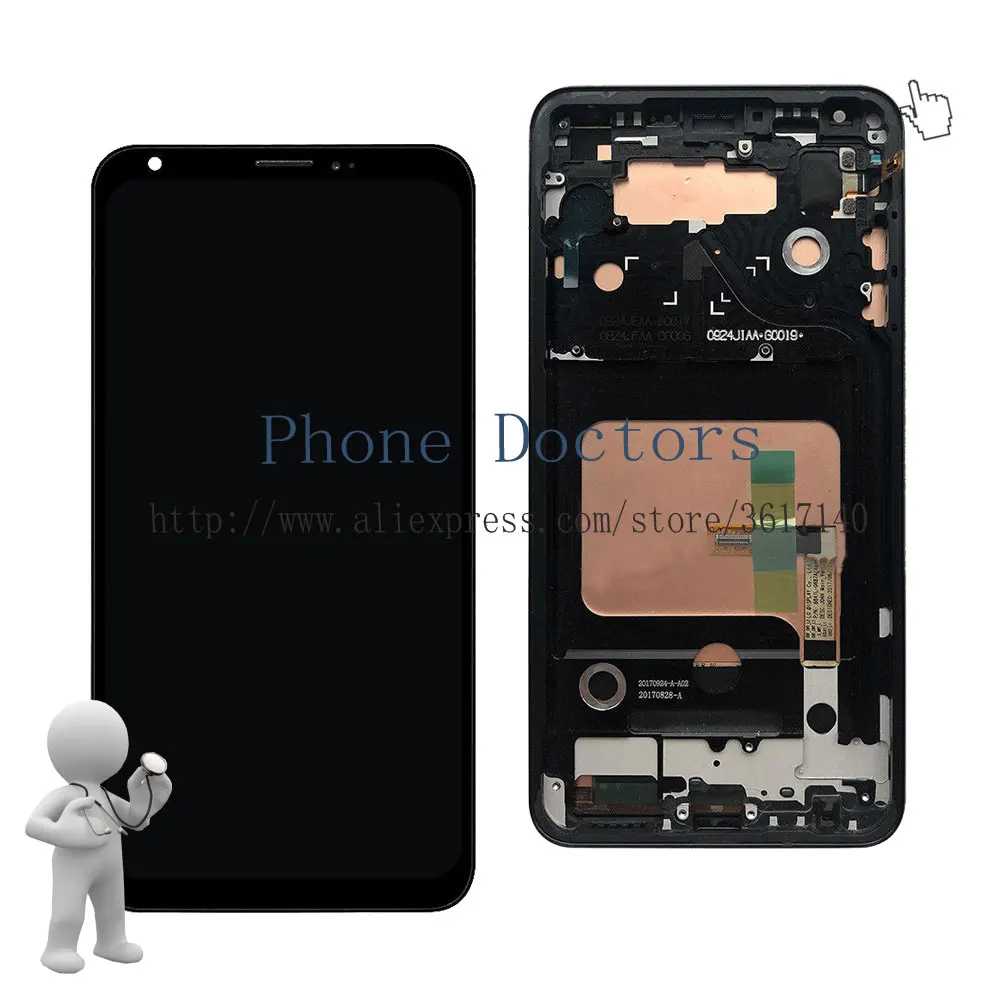 

6.0'' New Full LCD DIsplay + Touch Screen Digitizer Assembly With Frame For LG V30 LG-H930 H930 US998 ; Black ; 100% Tested