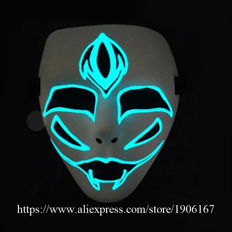 New Year Flash El Wire Led Glowing Beauty Christmas Party Mask Hot Sale01