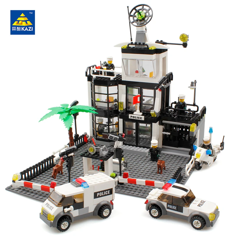KAZI Toy City Building Blocks DIY Police Station Prison Figures Enlighten Bricks Blocks Toy For Kids Compatible Legoed City Toys baby-blocks : image KAZI Toy City Building Blocks DIY Police Station Prison Figures Enlighten Bricks Blocks Toy For Kids Compatible Legoed City Toys baby-blocks
