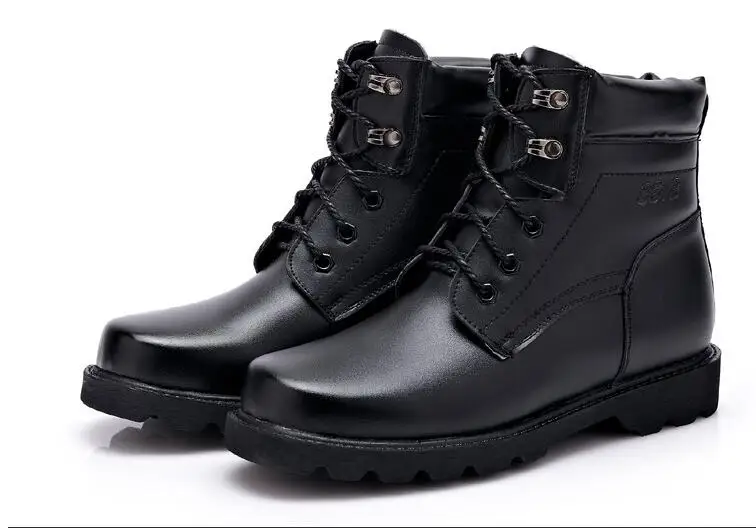 

New big size wool leather men boots winter man shoes ankle boot men's snow shoe martin cowboy autumn man fur velvet flats215