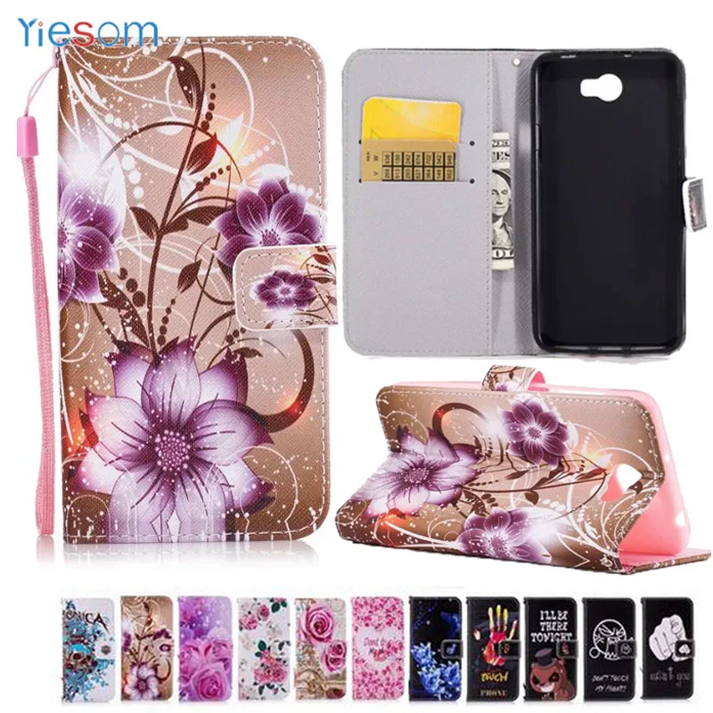 

YIESOM For Honor 5A LYO-L21 Cases Luxury Wallet Leather Flip Stand Back Cover For Huawei Y5 II Y5 2 Y6 II Compact Shell Funda