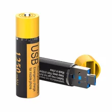 2 pcs 1.5 V 1250 mAh Micro USB Batterie Rechargeable AA LR06 Rapide De Charge Batterries Avec USB/Micro USB Interface Facturés par Téléphone