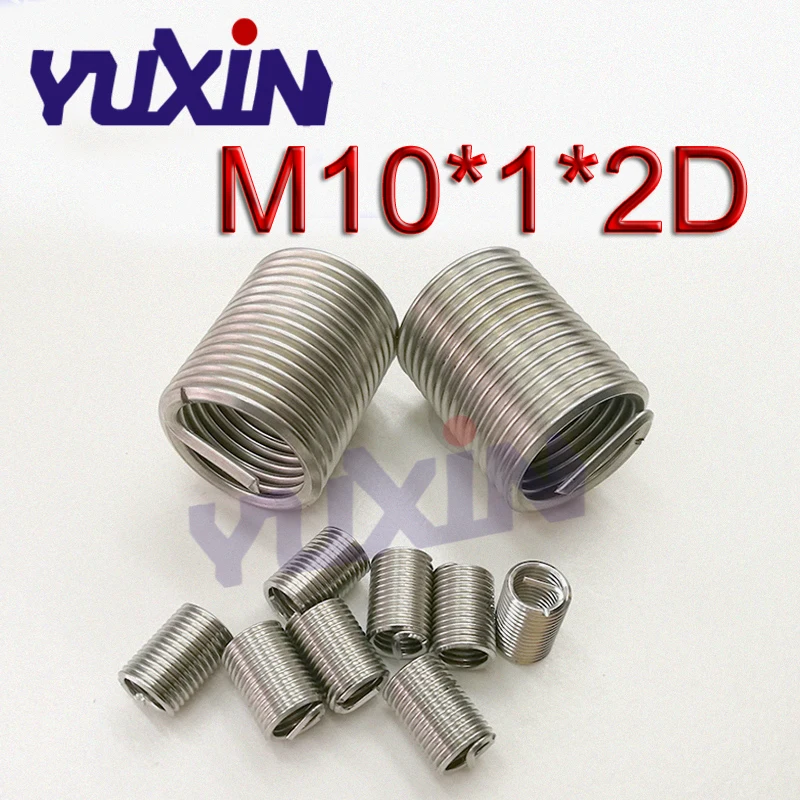 50pcs M101.02.5D m10 Wire Thread Insert Stainless Steel m10 Screw Bushing,Wire Screw Sleeve,Thread Repair