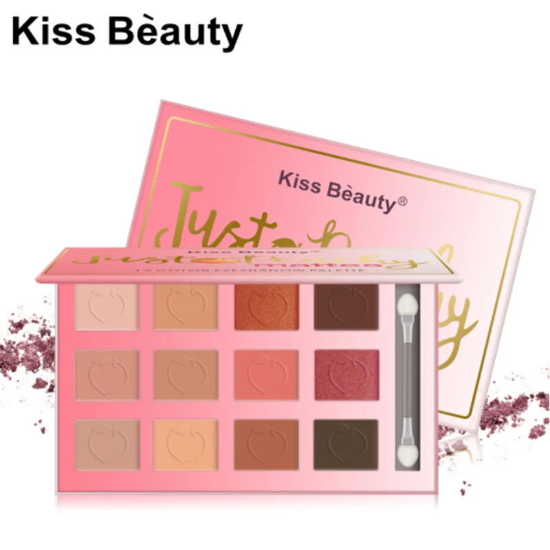 KISS BEAUTY брендовые Новые 12 цветов Тени для век сухие и влажные закат ленивые тени для век матовое стекло с перламутровым эффектом макияж тени для век пластина