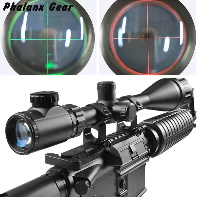 

6-24x50 Illuminated Reticle Tactical Green And Red Optic With One Dust Cover For Riflescopes Hunting Optics