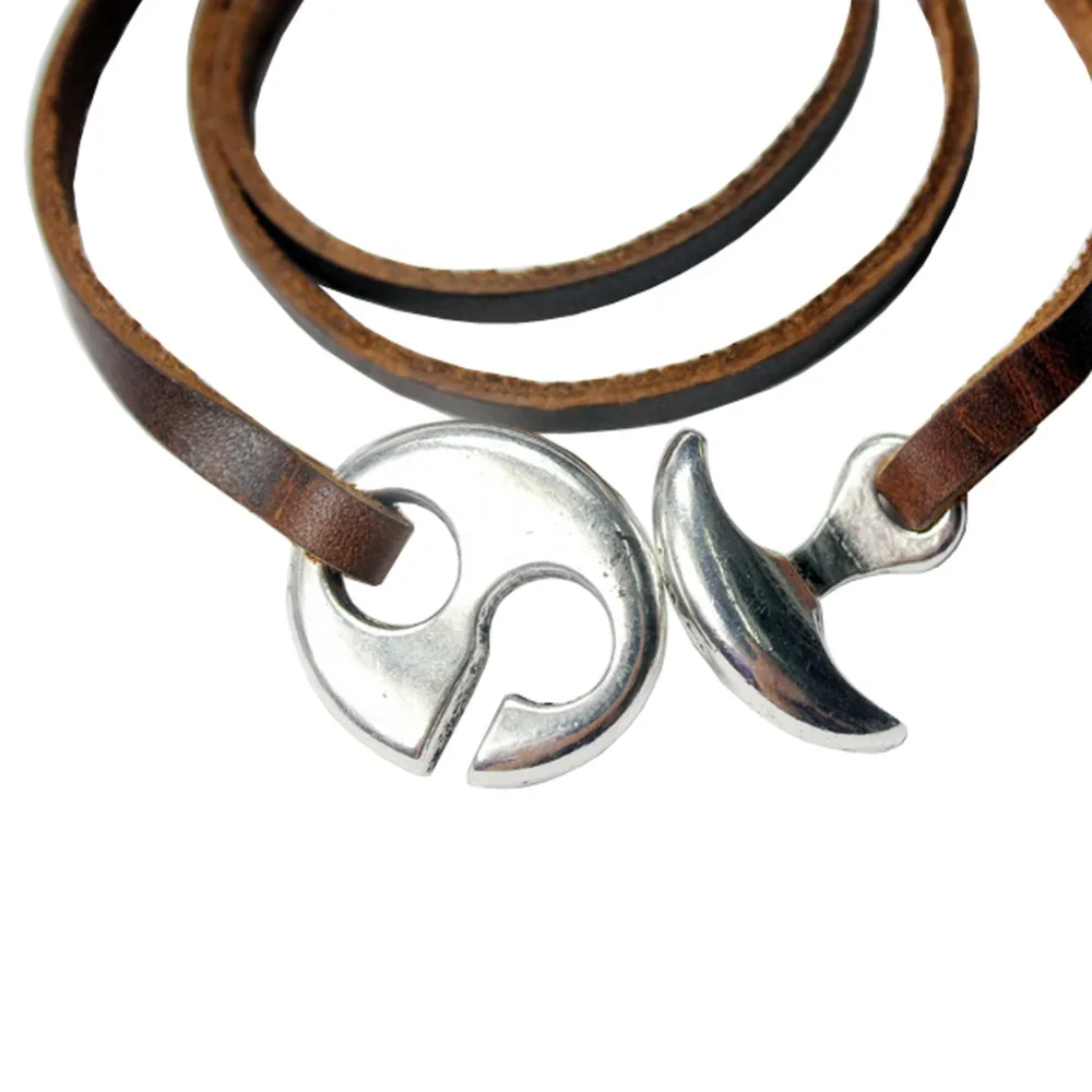 3 sets Antique Silver Leather Bracelet Hook Clasps MT571in Jewelry