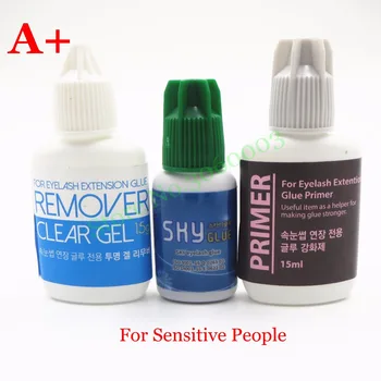 

Original Korea 1 set A+ Eyelash Glue no irritation for sensitive people + gel remover + primer Keep Lashes Stay Longer