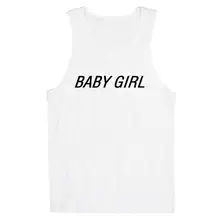 Женский с надписью летняя майка для маленьких девочек, жилет, футболка для леди, хлопковый топик, хипстер, белый, черный, Yong, Прямая поставка, B-3