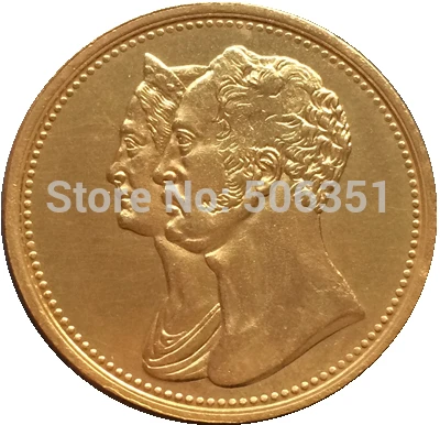 

24 - K gold plated Russian coins 10 ruble 1836 copy 27.5 mm