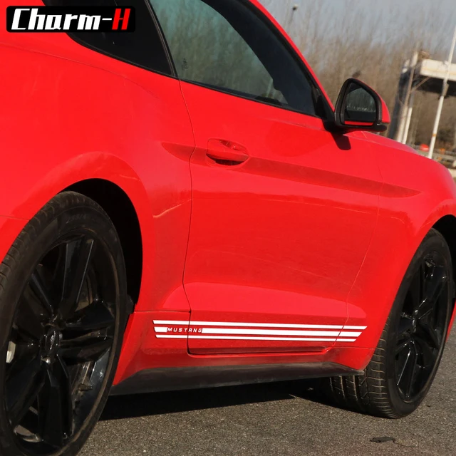 2pcs For Ford Mustang 2017 Rocker Panel Door Side Stripes Vinyl 2pcs For Ford Mustang 2017 Rocker Panel Door Side Stripes Vinyl Decals Graphic Stickers