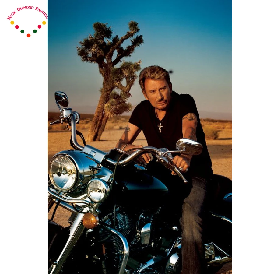 

5d diamond painting cross stitch Rock star johnny hallyday picture mosaic kit diamond embroidery hobbies and crafts needlework