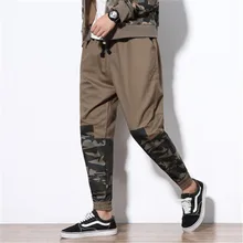 Мужская Уличная одежда, брюки-карго, повседневные бегуны, спортивные камуфляжные лоскутные брюки, брюки в стиле хип-хоп, спортивные штаны, шаровары, рабочие штаны для мужчин