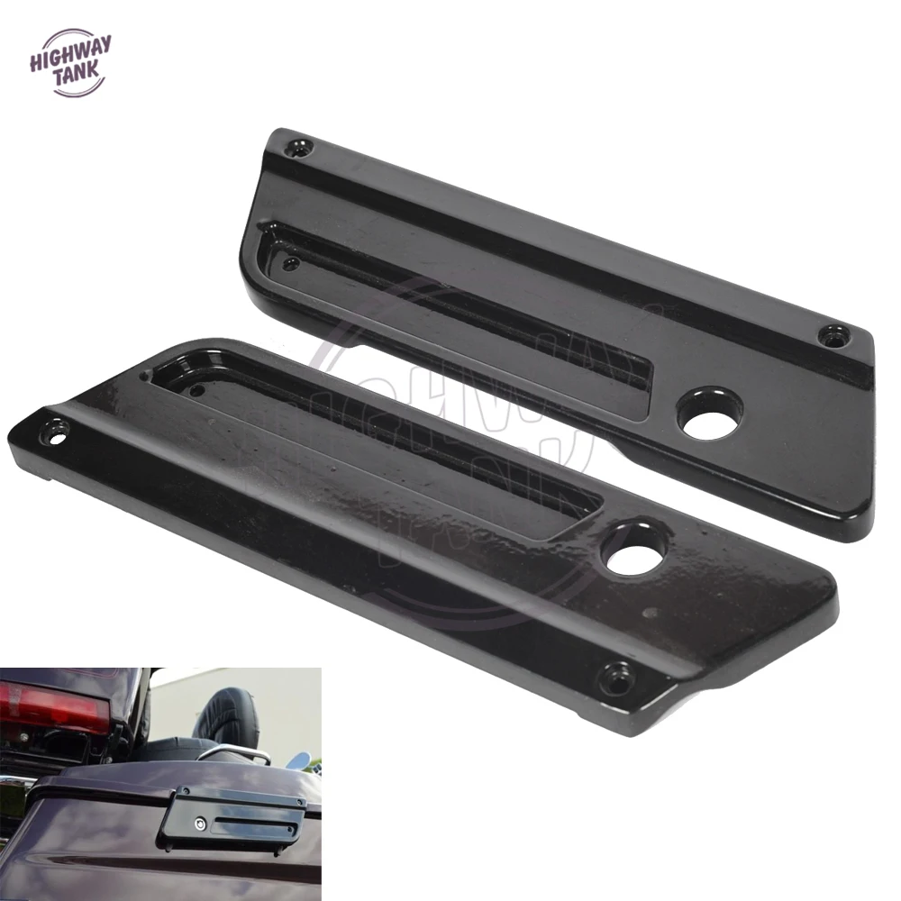 

Black Motorcycle Hard Saddlebag Latch Covers Case for Harley Touring Street Glide Electra Glide