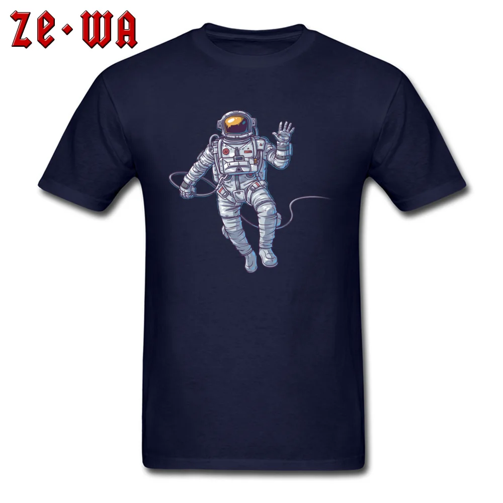 ASTRONAUT FLOATING IN SPACE ILLUSTRATION Men New Design Tops Shirt O Neck April FOOL DAY 100% Cotton T-shirts Street T Shirt ASTRONAUT FLOATING IN SPACE ILLUSTRATION navy
