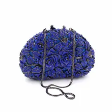 Evening bag full diamond deep green crystal diamond dress bag hollow luxury evening bag clutch handbag wedding red carpet clutch