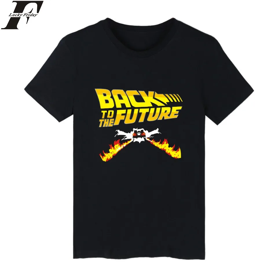LUCKYFRIDAYF футболка Назад в будущее летняя мужская одежда стиле хип хоп|men t shirt|t shirt