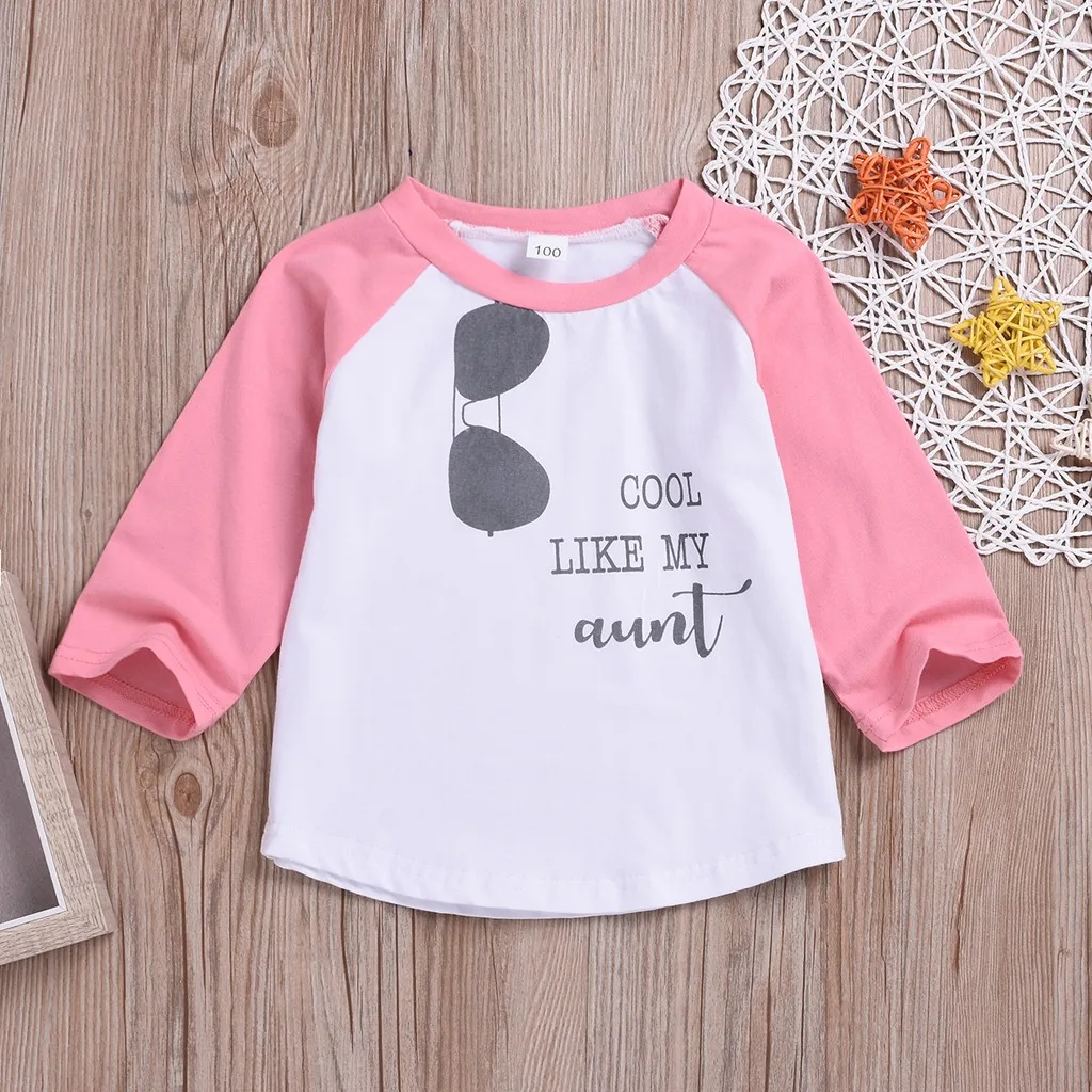 

clothing boy baby girl dress Sunglasses letters Toddler Baby Girls Boys Sunglasses Letter Print Pullover Tops T-shirt Clothes