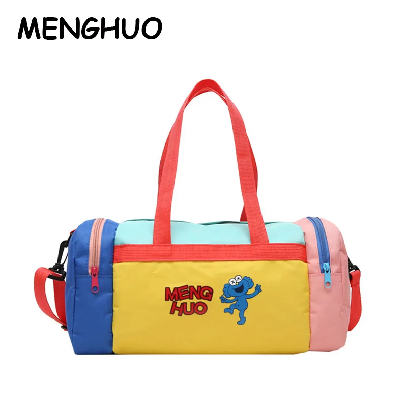 

Menghuo Oxford Cloth Cartoon Ladies Handbag New Fashion High Quality Personality Hit Color Shoulder Bag Casual Messenger Bag