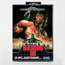 16 бит MD карта Rambo III с розничной коробкой для системы игровой консоли sega MegaDrive