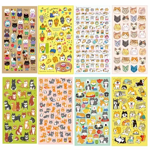 4 шт./партия милый кот и японские наклейки Шиба Kawaii декоративный стикер для канцелярских товаров для дневника телефона DIY Скрапбукинг F361
