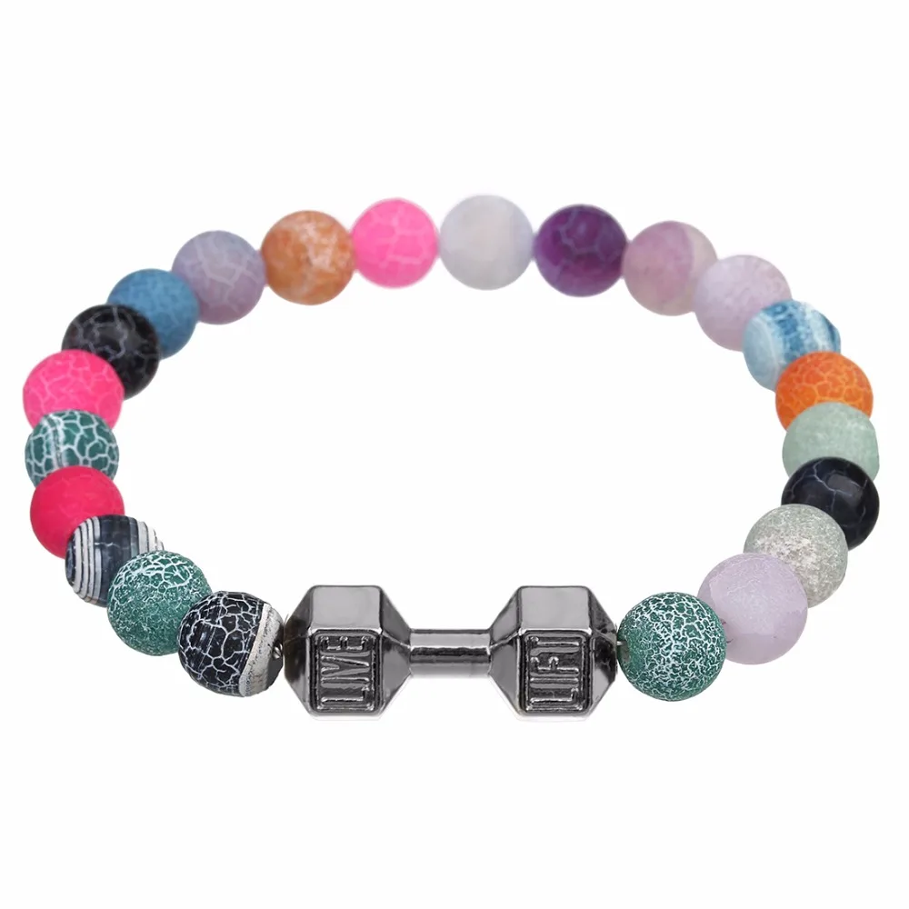 Louleur Multicolor Natural Stone Loose Spacer Beads Bracelet Men