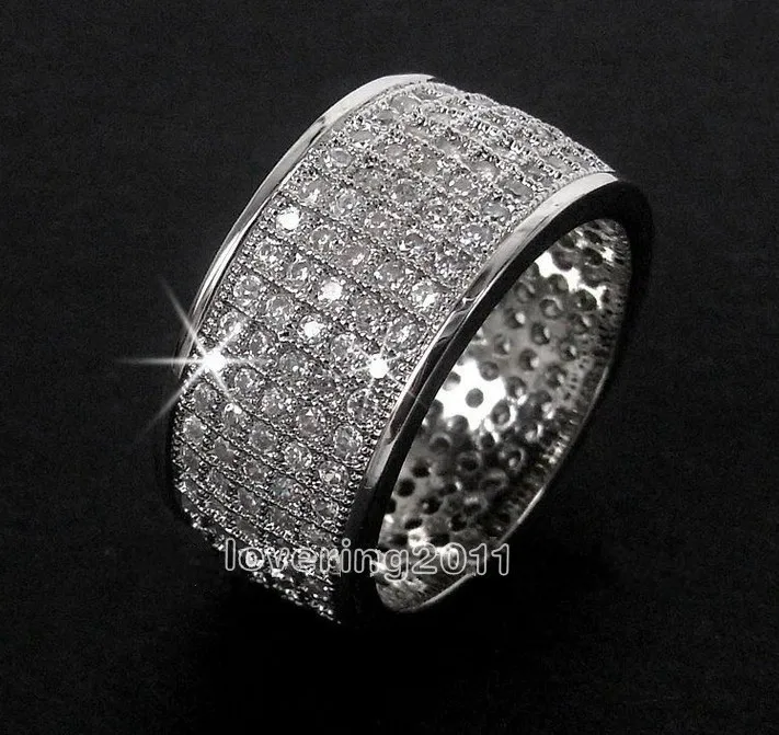 Choucong Full Pave Set 250pcs Stone 5a Zircon 10kt White Gold Choucong Full Pave Set 250pcs Stone 5a Zircon 10kt White Gold Filled Wedding Band Ring Sz 5 11 Free Shipping In Engagement Rings From Jewelry