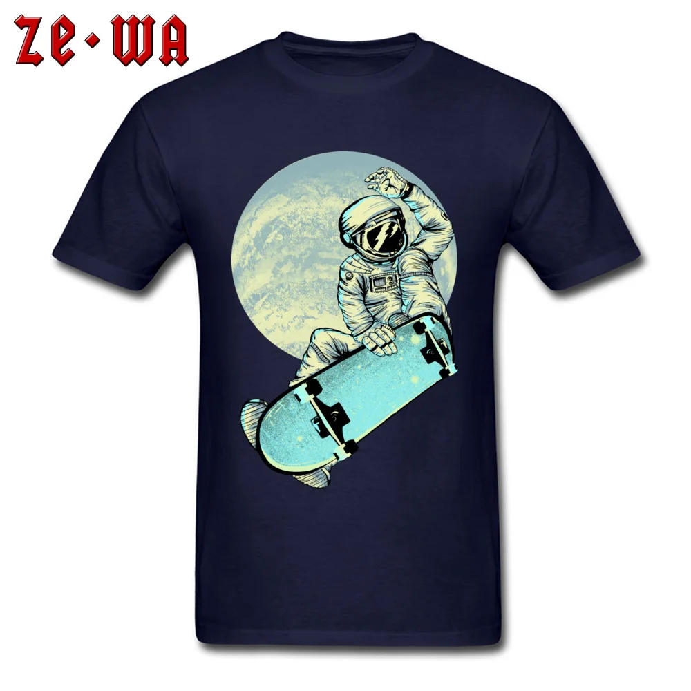 Family SpaceBoarding skateboard Round Neck T-shirts ostern Day T Shirt Short Sleeve for Men Special 100% Cotton Funny T Shirts SpaceBoarding skateboard navy