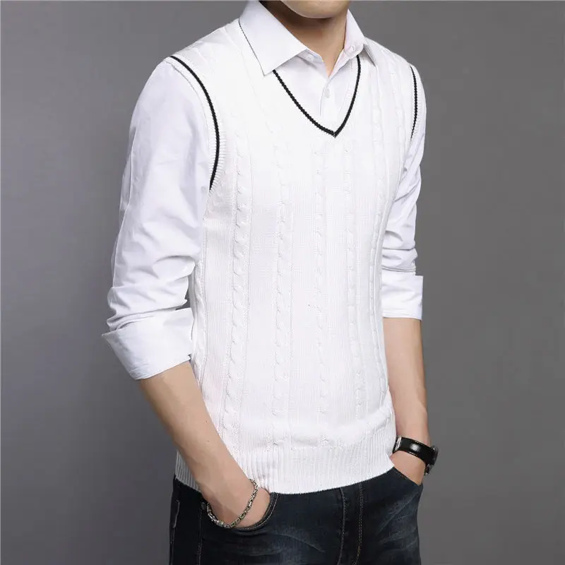 Cncool Wool Vest Men Autumn Winter New Classic V-neck Sleeveless Sweater Men Cotton Knitwear Pull Men Brand Clothing Cncool Wool Vest Men Autumn Winter New Classic V-neck Sleeveless Sweater Men Cotton Knitwear Pull Men Brand Clothing