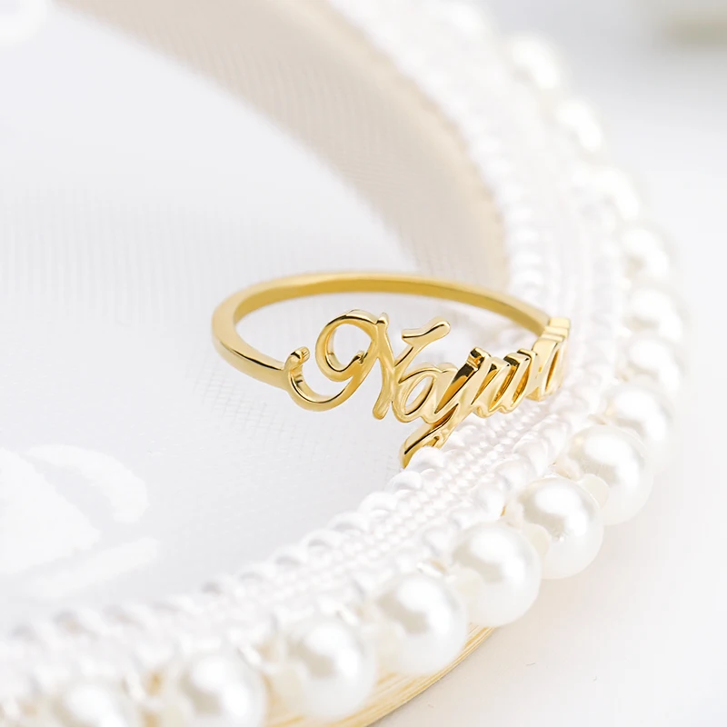Пользовательское имя кольцо дополнительный размер Нержавеющая сталь имя серебряное кольцо розовое золото Персонализированные Свадебные кольца для мужчин и женщин ювелирные изделия подарки