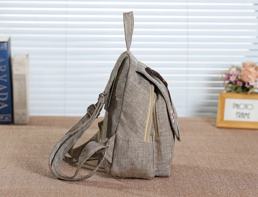 Британский стиль новая сумка на плечо женский рюкзак холст Автомобильная линия ручной работы-рюкзак с рисунком литературный рюкзак для