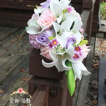 Букет De Mariee Блан Роза фиолетовый свадебные букеты водопад искусственные цветы для свадьбы свадебные букеты Roze невесты букеты