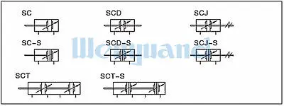 SC40x300S с магнитным отверстием ход 40 мм 300 Стандартный пневматический цилиндр