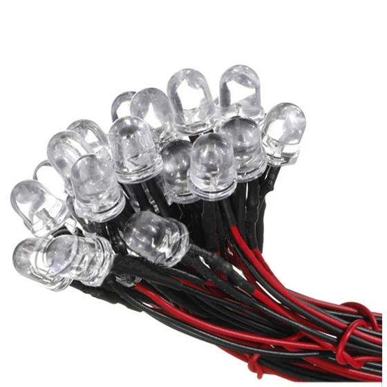 10 pcs 12V 20cm LED Pre wired 8mm multi color