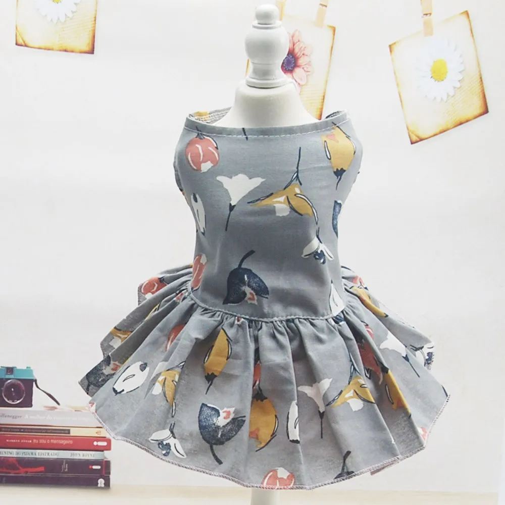 

Colorful Dog Vest Pet Morning Glory Printing Skirt Teddy Cute Puppy Dog Clothes Ubranka Dla Psa Na Lato