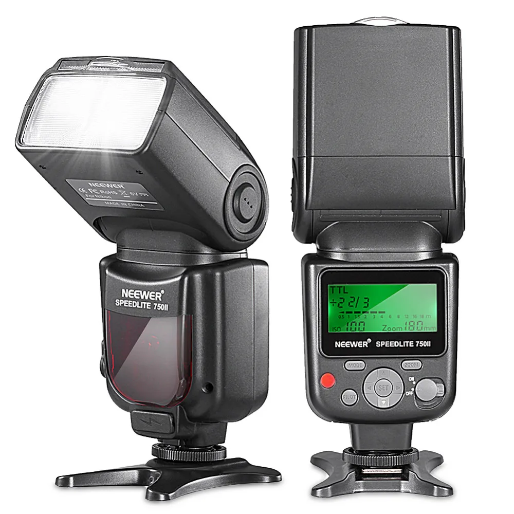 Neewer 750II i-ttl Вспышка Комплект Speedlite для цифровых зеркальных фотокамер Nikon Камера, включает в себя: 2 Neewer 750II флэш-памяти+ 2,4G Беспроводной триггер+ N1/N3 кабели