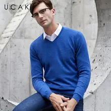 UCAK Brand Sweater Men Classic V-Neck Pull Homme Pure Merino Wool Pullover Men Autumn Winter Thick Warm Cashmere Sweaters U3014 Sweaters UCAK Brand Sweater Men Classic V-Neck Pull Homme Pure Merino Wool Pullover Men Autumn Winter Thick Warm Cashmere Sweaters U3014 Sweaters